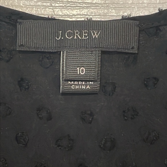✨J CREW Black Sheer Dotted Blouse with keyhole neckline size medium - Picture 3 of 4